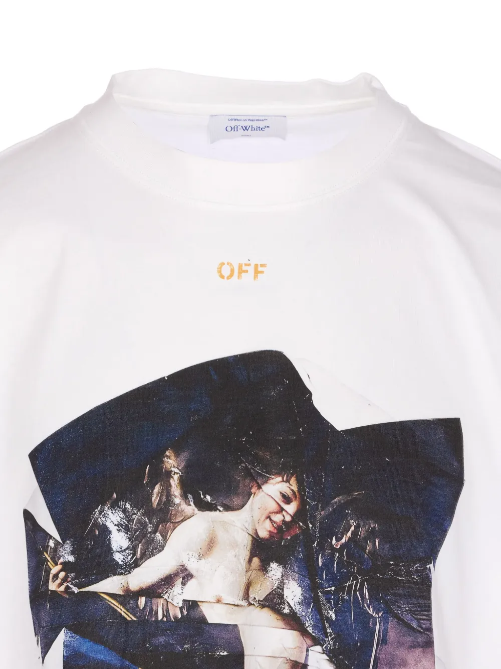 Футболка с круглым вырезом и принтом «Купидон» OFF-WHITE, белый — фото 4
