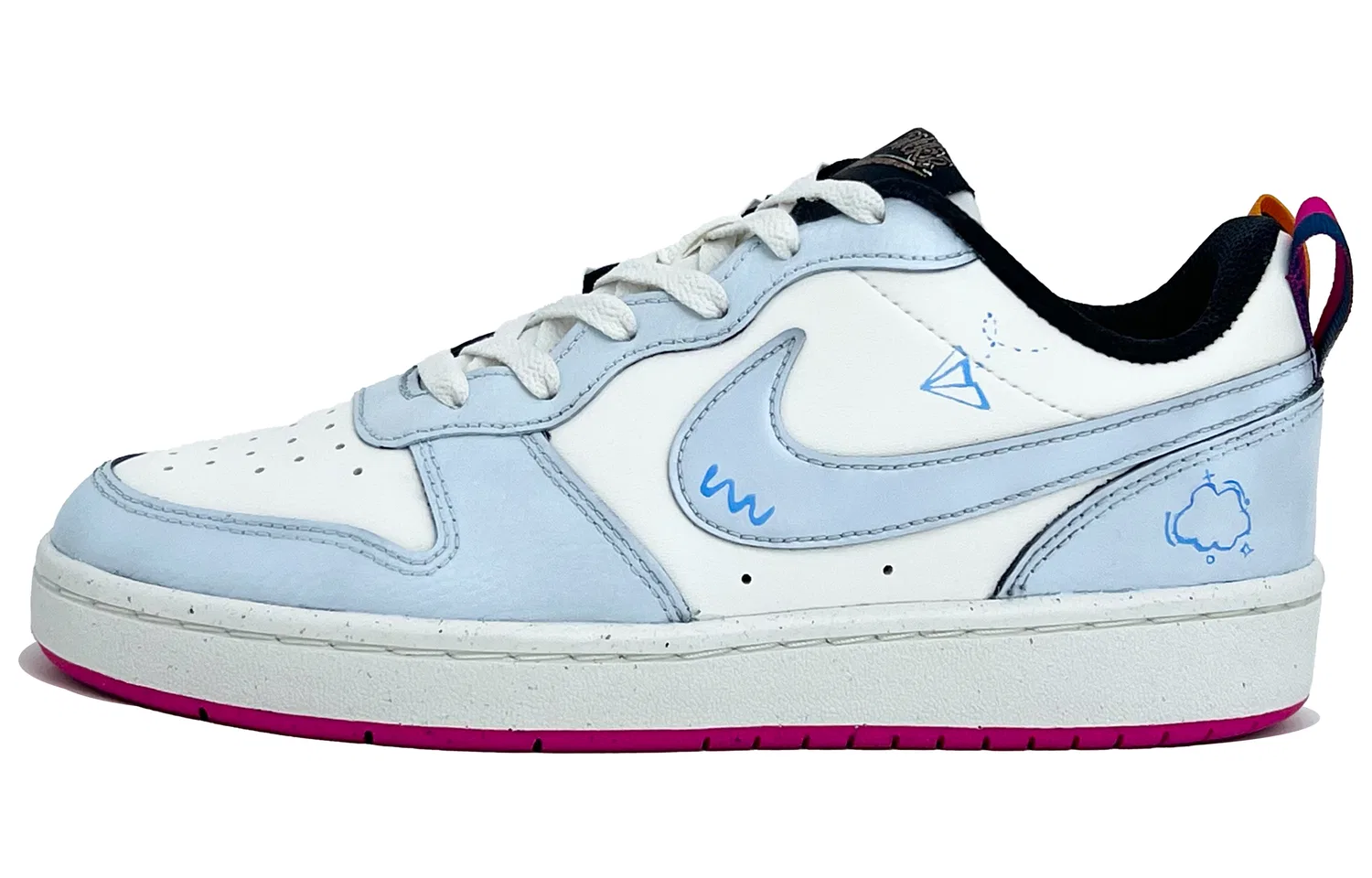 Детские скейтбордические кроссовки Custom Court Borough 2 Sky Kite Leather Low top, унисекс Nike, Blue — фото 3