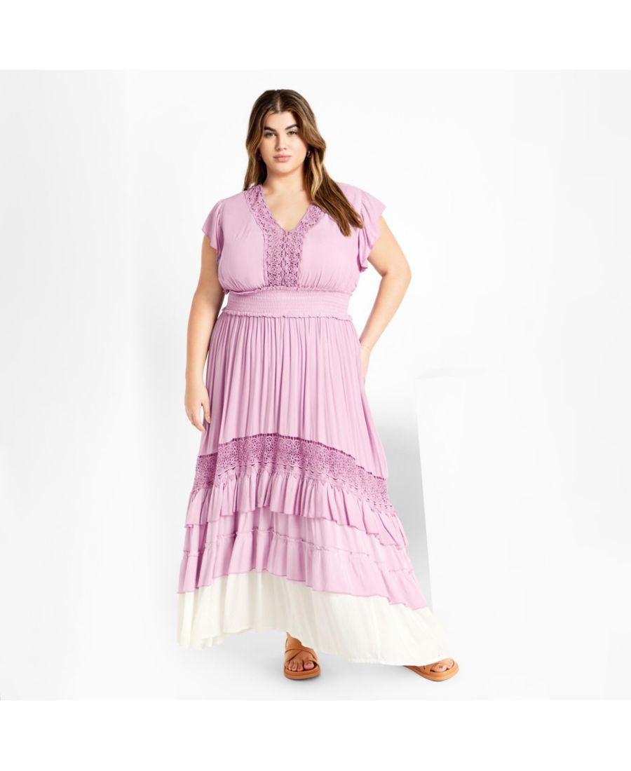 

Макси-платье Destiny Ombre больших размеров CITY CHIC, Lavender