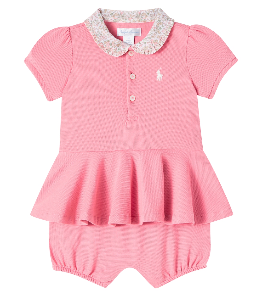 

Детский комбинезон из хлопкового пике с пеплумом Polo Ralph Lauren Kids, Faded Peony W/ Carolan Floral