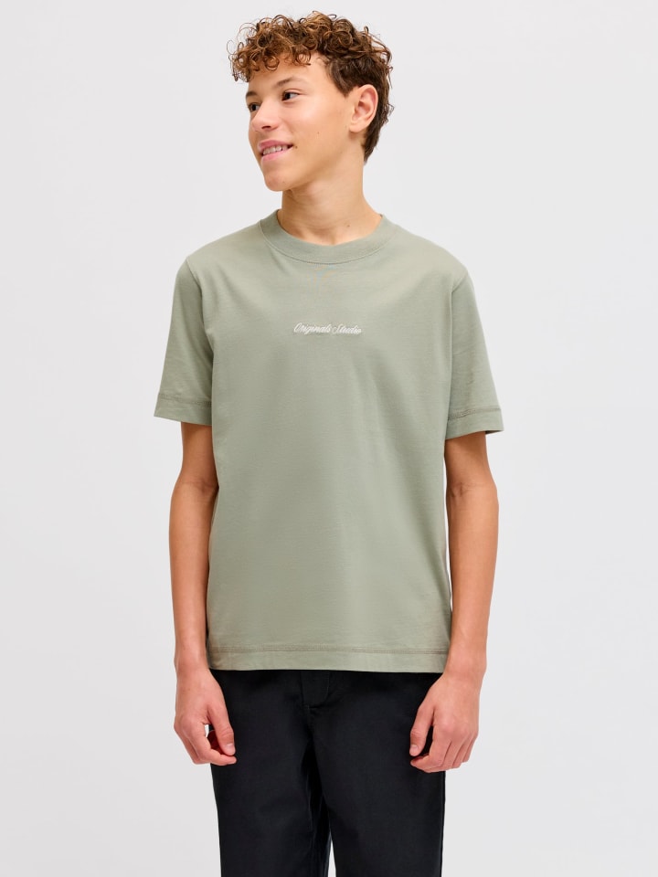 JACK & JONES Junior Футболка JORNORREBRO EMB TEE S/S JNR из морской травы — фото 2