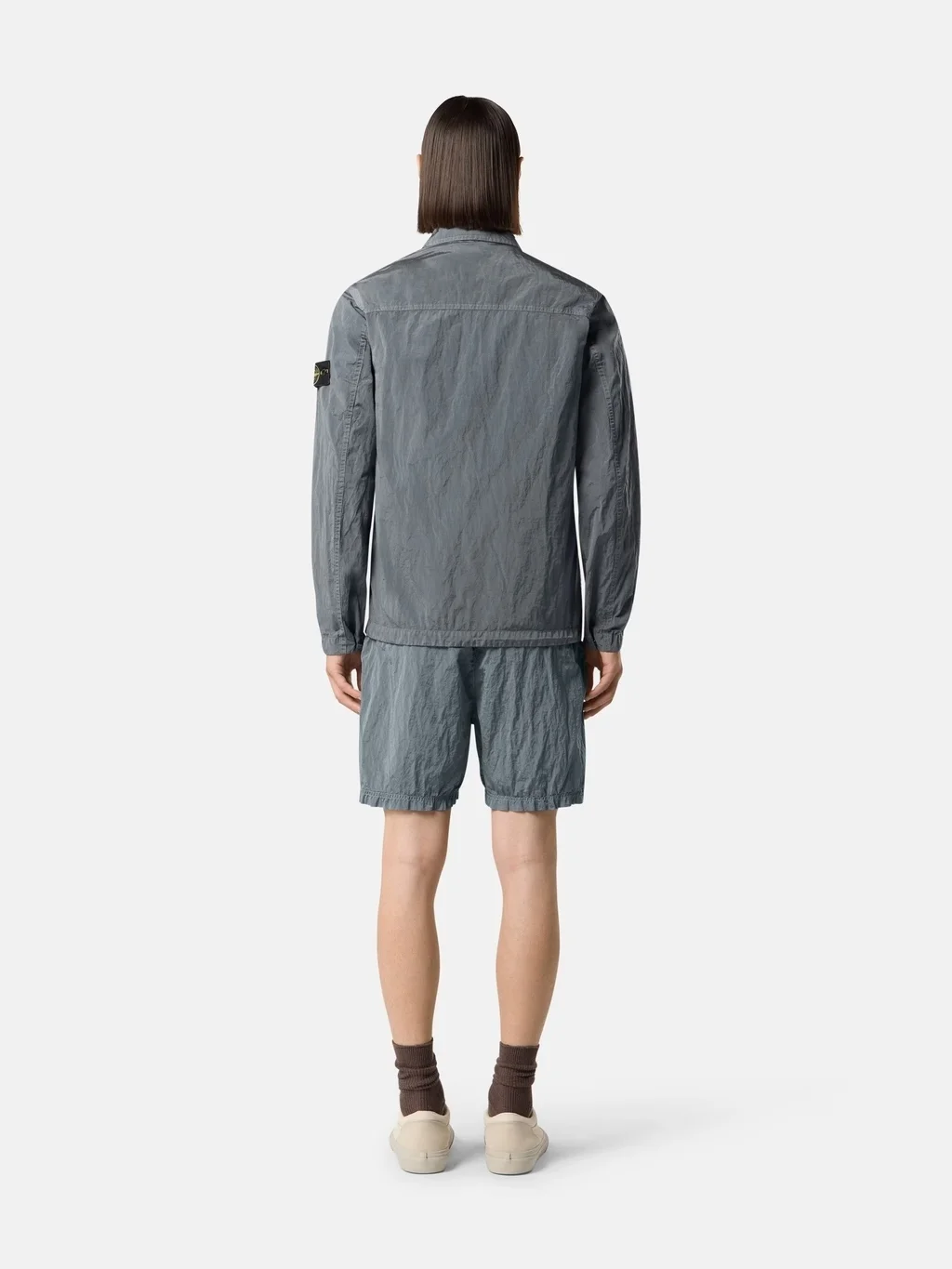 Рубашка-куртка Stone Island Zip-up With Chest Pocket, пепельно-серый — фото 3