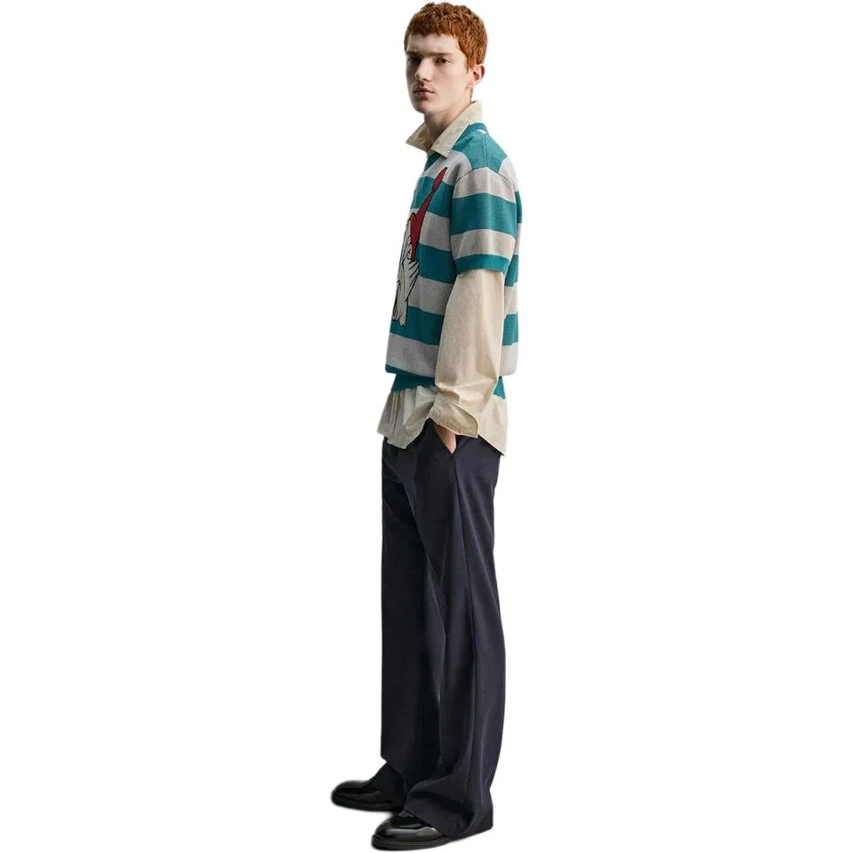 Мужская футболка с принтом Harry Lambert Light Blue Green, ZARA — фото 4
