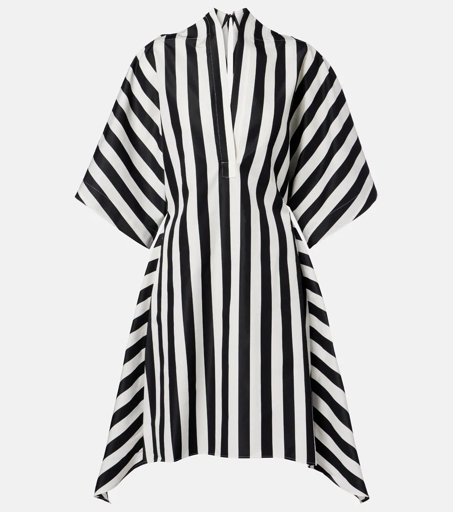 Туника из полосатого хлопка и шелка Муассон Jacquemus, белый