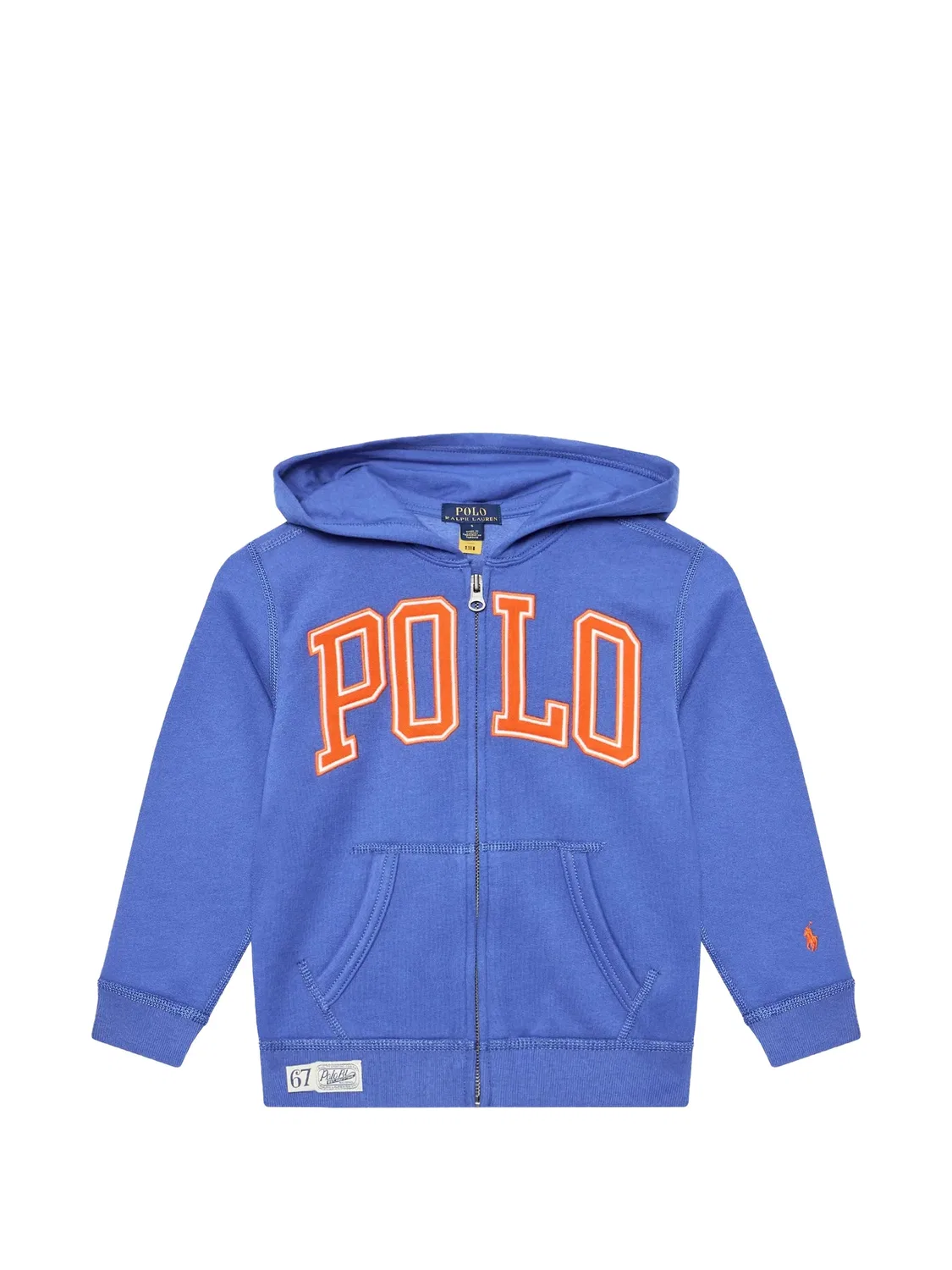 Худи на молнии с логотипом Polo Ralph Lauren Kids, синий