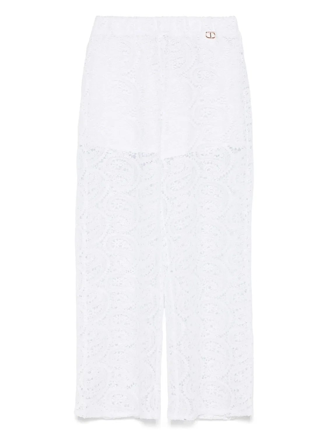 TWINSET Детские кружевные брюки белые