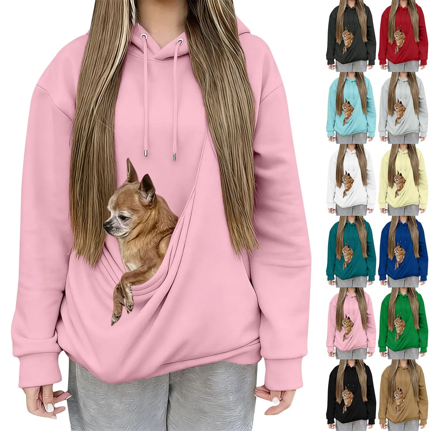 Женский худи с карманом-кенгуру Cat Hoodie, green