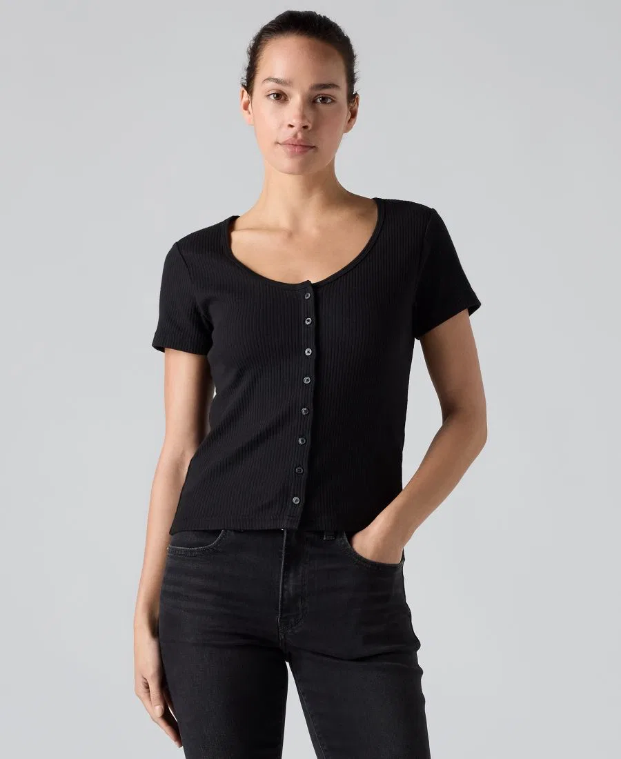 Женский топ с пуговицами Austen с коротким рукавом Levi's, Anthracite Night