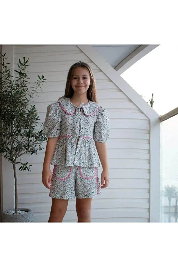 Детские шорты для девочек хлопковые Ilia shorts seafoam green Kokori Kids, Multicolor