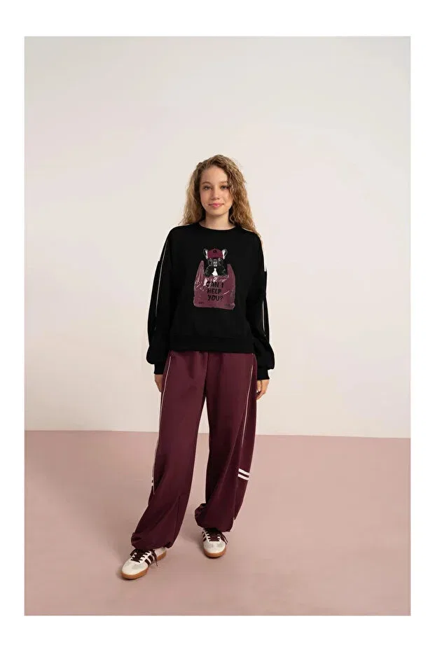 Детские свитшот для девочек с принтом My Lorin Kids Store, Black — фото 3