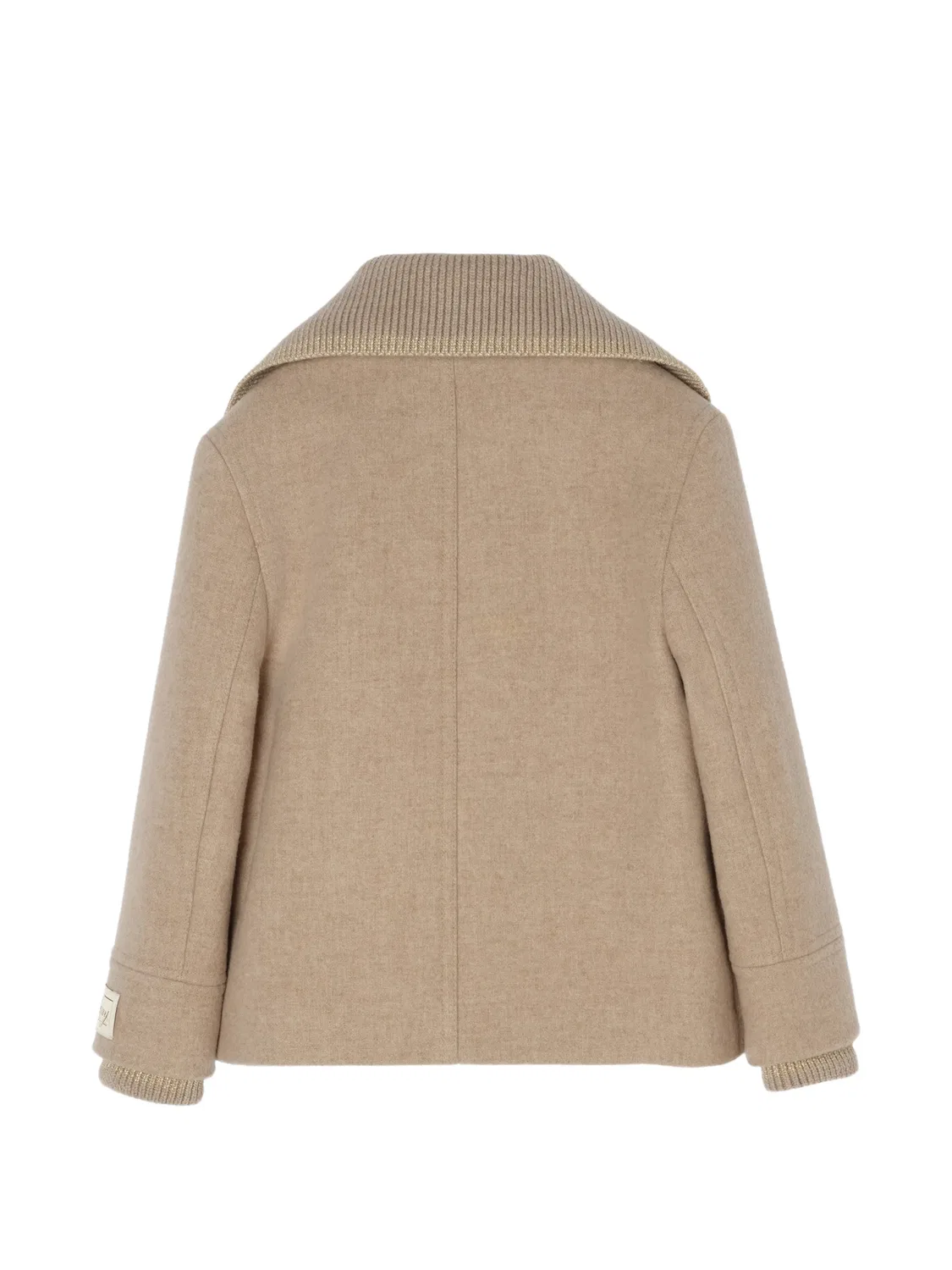 Двубортное пальто Burberry Kids, нейтральные цвета — фото 2