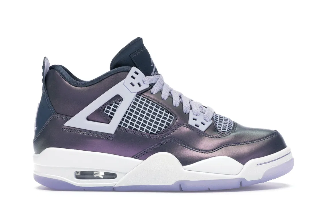 Детские кроссовки с замшевым верхом Jordan 4 Retro, Monsoon Blue/Armory Blue-Melon Tint-White
