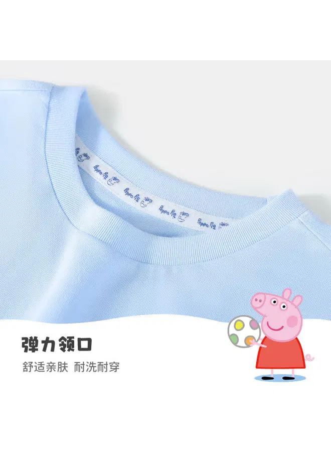 Комплект летний с коротким рукавом из хлопка Peppa Pig, голубой — фото 4