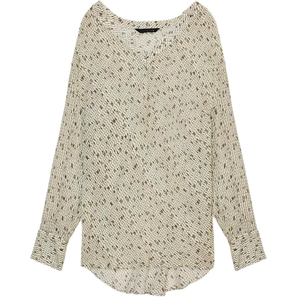 Женская рубашка с V-образным вырезом ZARA, Multicolor