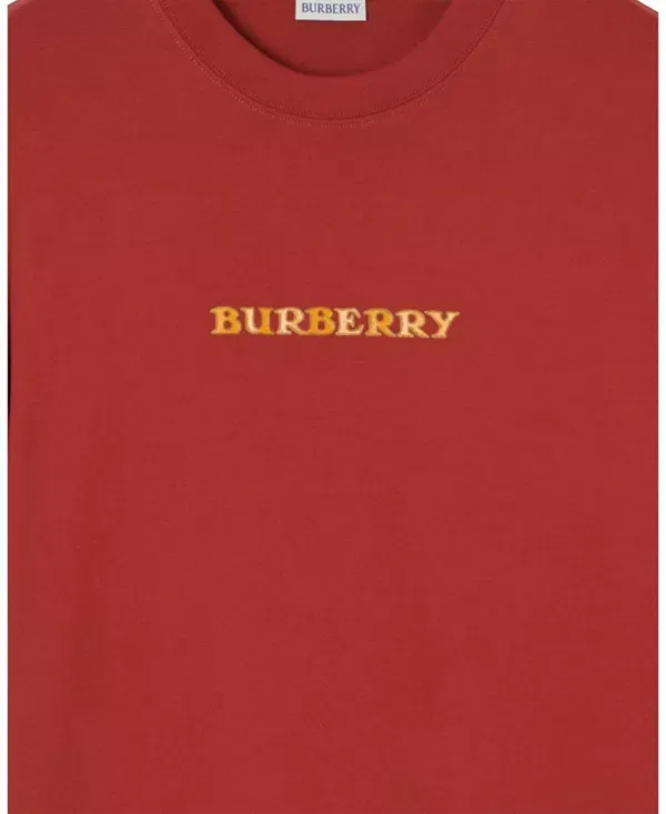 Мужская футболка хлопковая с принтом Heritage Logo Cotton T-Shirt Burberry, Auburn Brown — фото 3