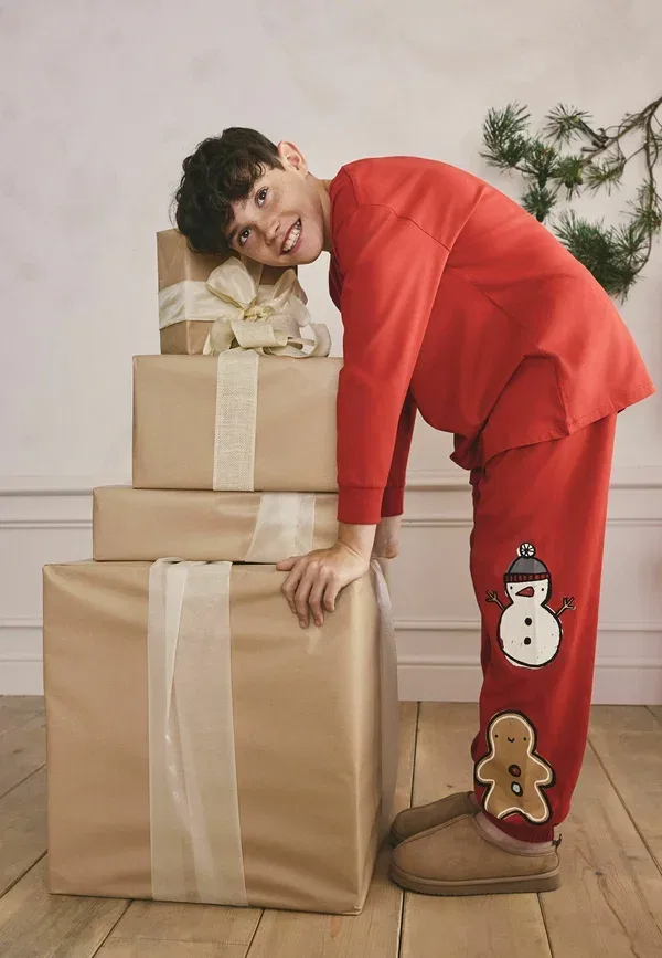 Комплект пижамы 100% хлопок pyjama set Next, Red Reindeer, красный — фото 4
