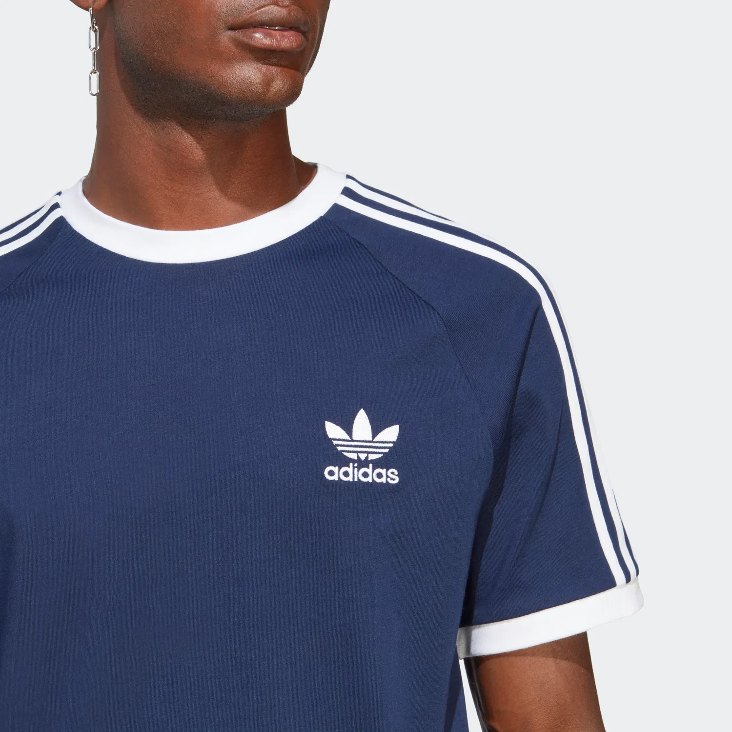 Мужская классическая футболка с тремя полосками Adidas Originals, Night Indigo — фото 3