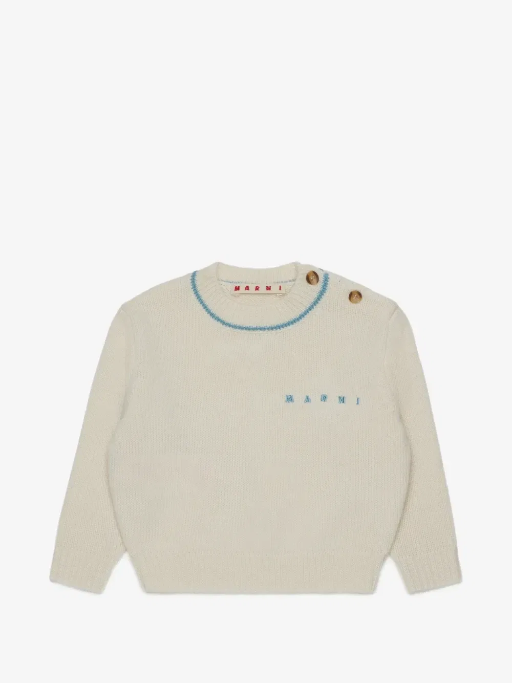 Джемпер с вышитым логотипом Marni Kids, бежевый