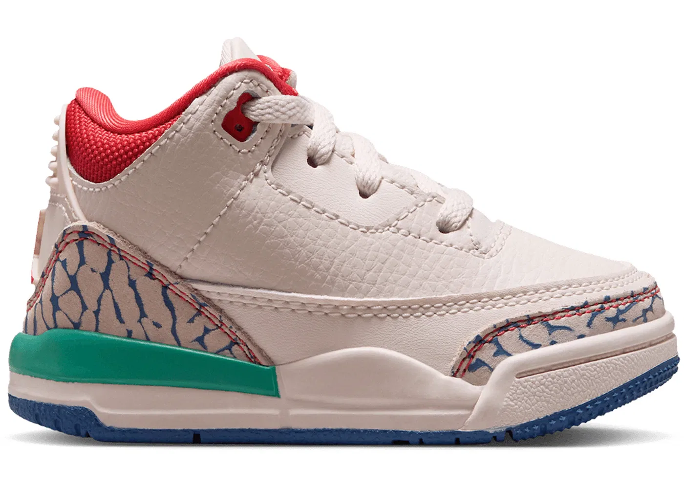 Детские кроссовки Jordan 3 Retro Play Your Way, цвет Chalk/Track Red/True Blue/Kinetic Green