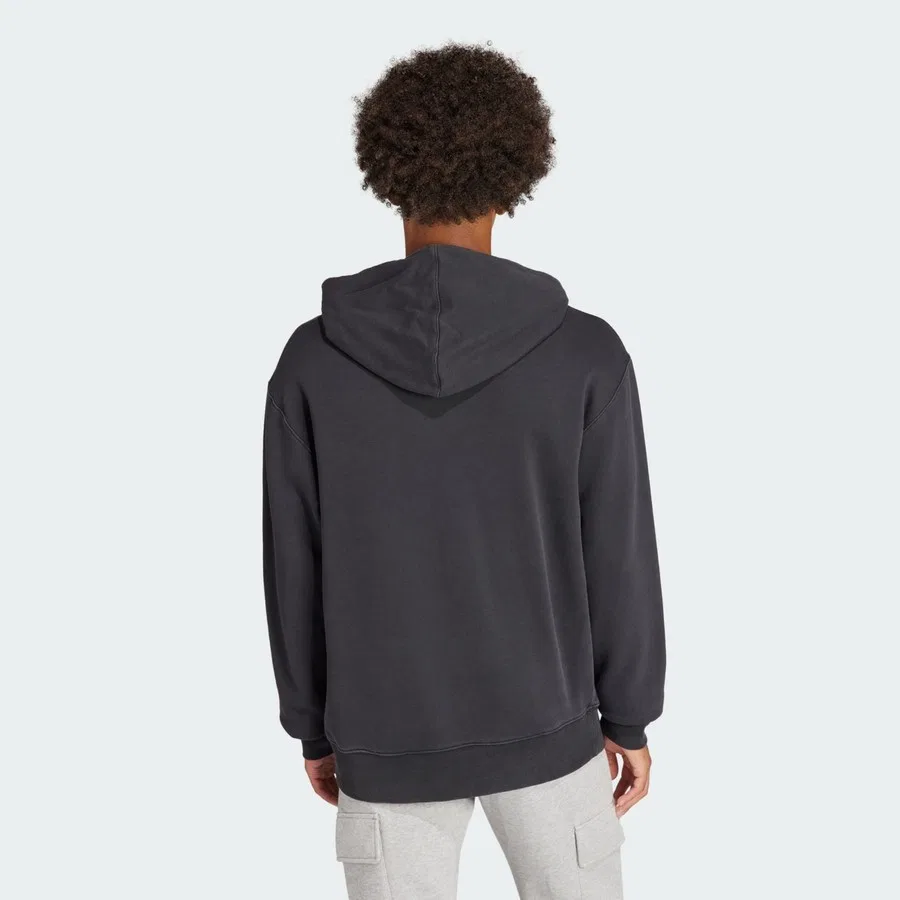 Худи с капюшоном свободного кроя adidas Originals Adicolor Outline Trefoil, Черный — фото 2