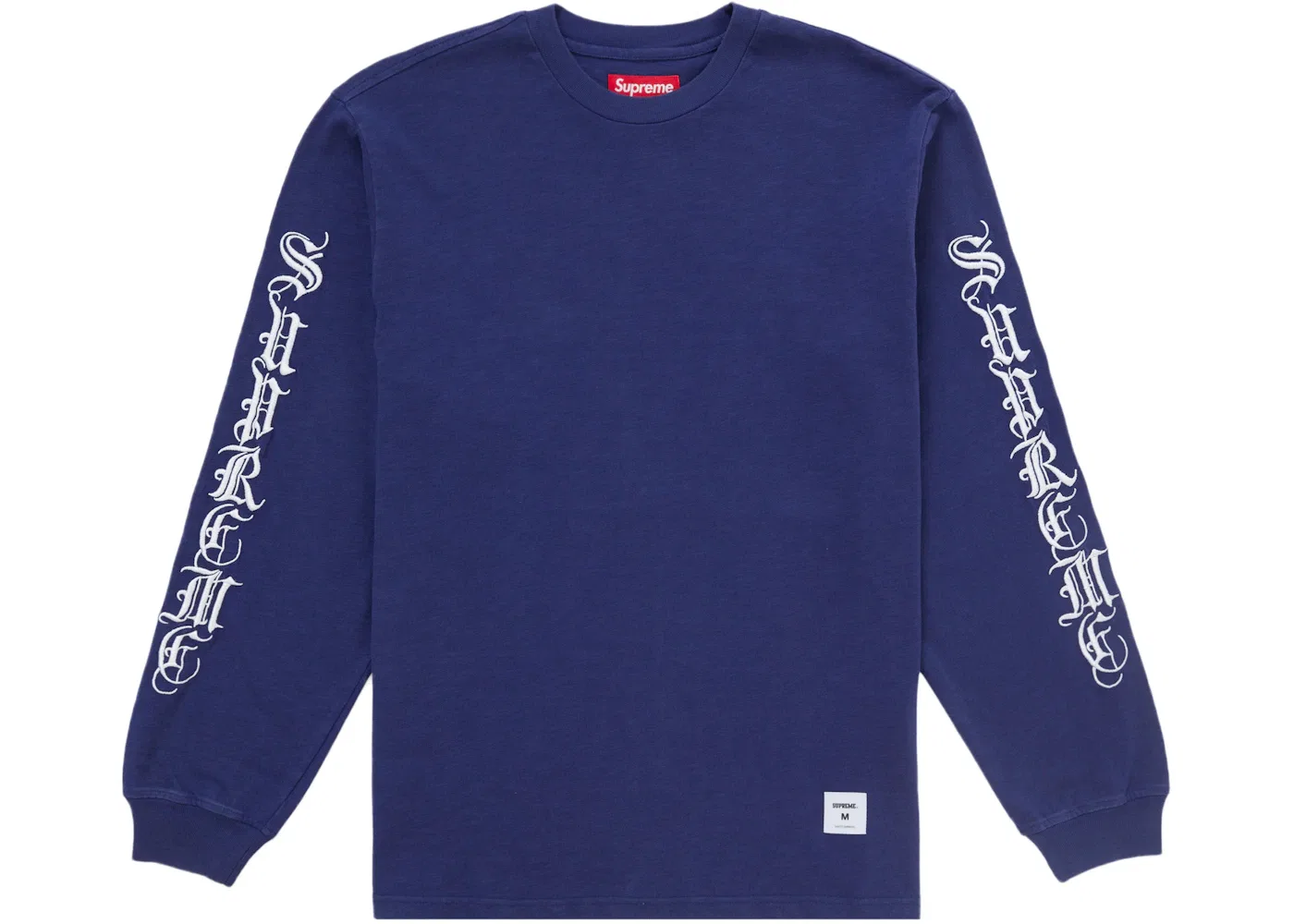 Мужская футболка с длинным рукавом Supreme Old English L/S Top, Navy