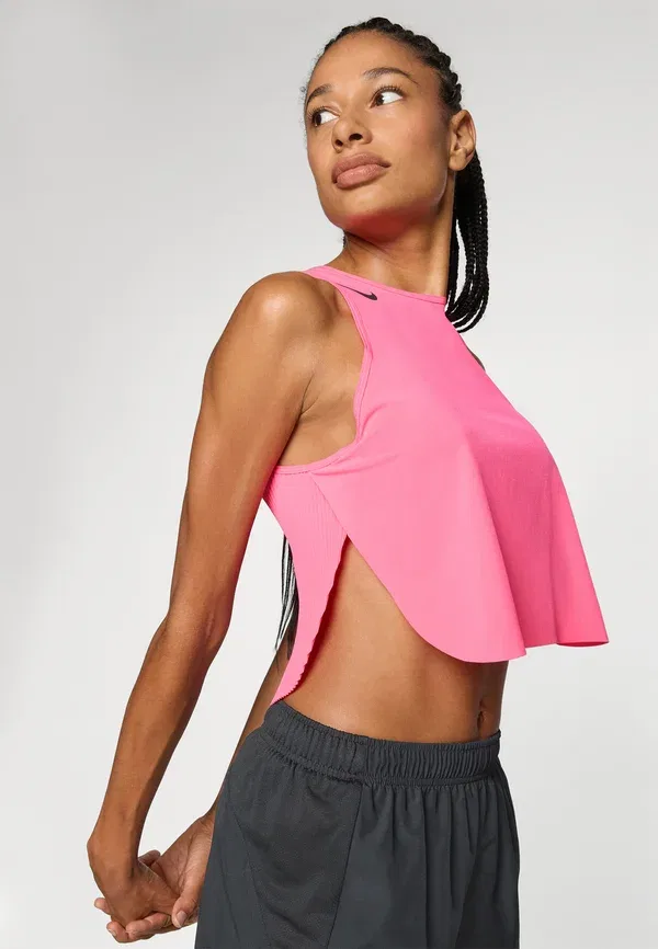 Топ Dri-fit Aeroswift Nike Performance Hyper Pink/Black, черный/розовый — фото 4