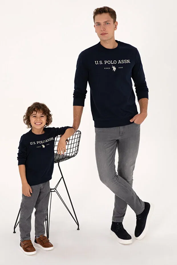 Мужские свитшот с длинным рукавом U.S. Polo Assn., Navy Blue — фото 4