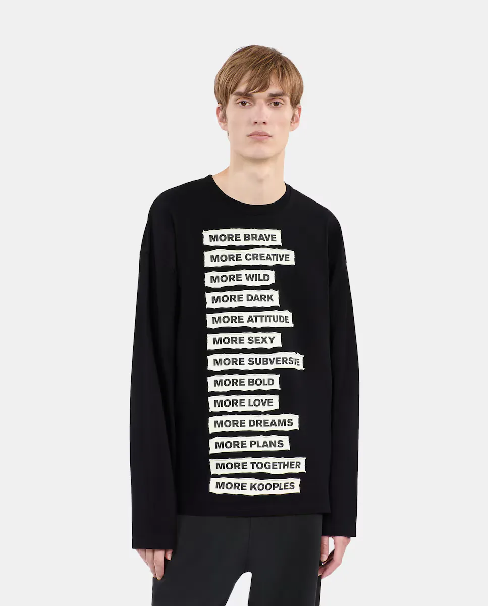 

Мужская футболка с длинным рукавом и рисунком спереди The Kooples, чёрный