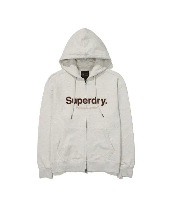 Худи с капюшоном, большой логотип, Superdry, светло-серый