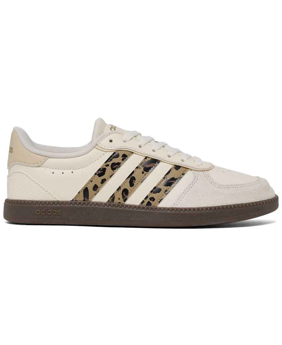 Кроссовки с кожаным верхом Break net Sleek Lifestyle Sneakers adidas, White Cardboard Sand — фото 3