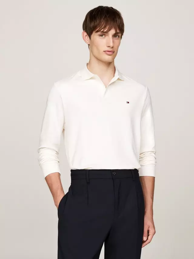 

Поло Tommy Hilfiger Long Sleeve Liquid, цвет ivory/petal