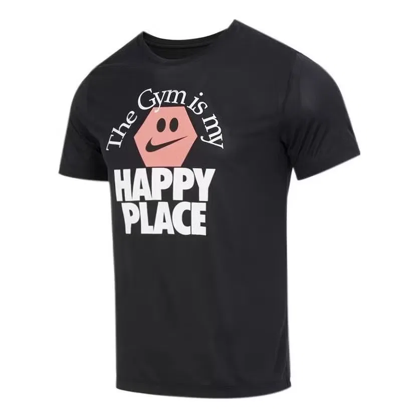 Футболка с принтом Nike Dri-Fit Happy Place, черный
