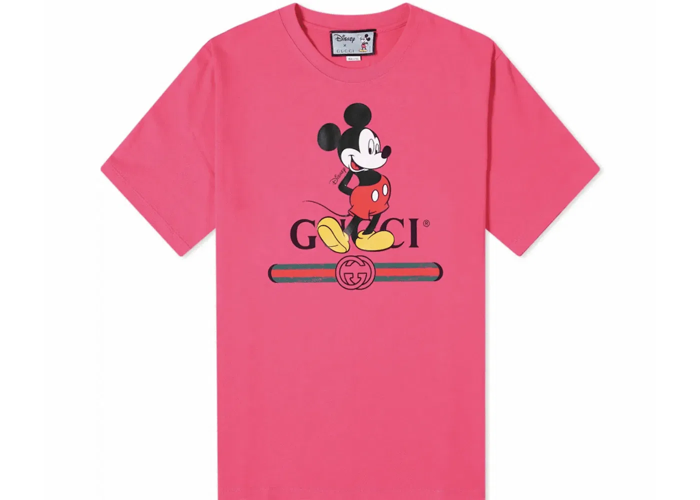Мужская футболка с принтом Gucci x Disney Mickey Mouse Gucci, Pink