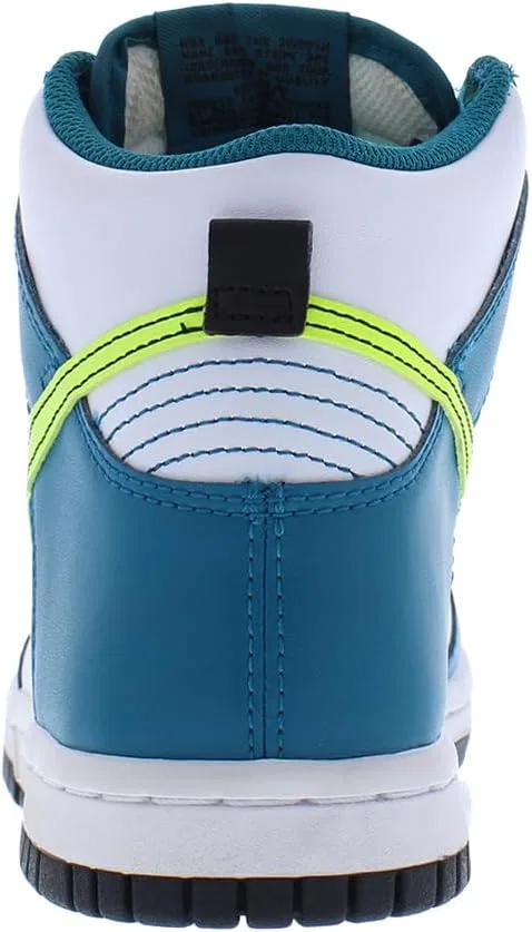 Детские кроссовки высокие Nike Dunk High Nike, White/Volt/Bright Spruce/Black — фото 3