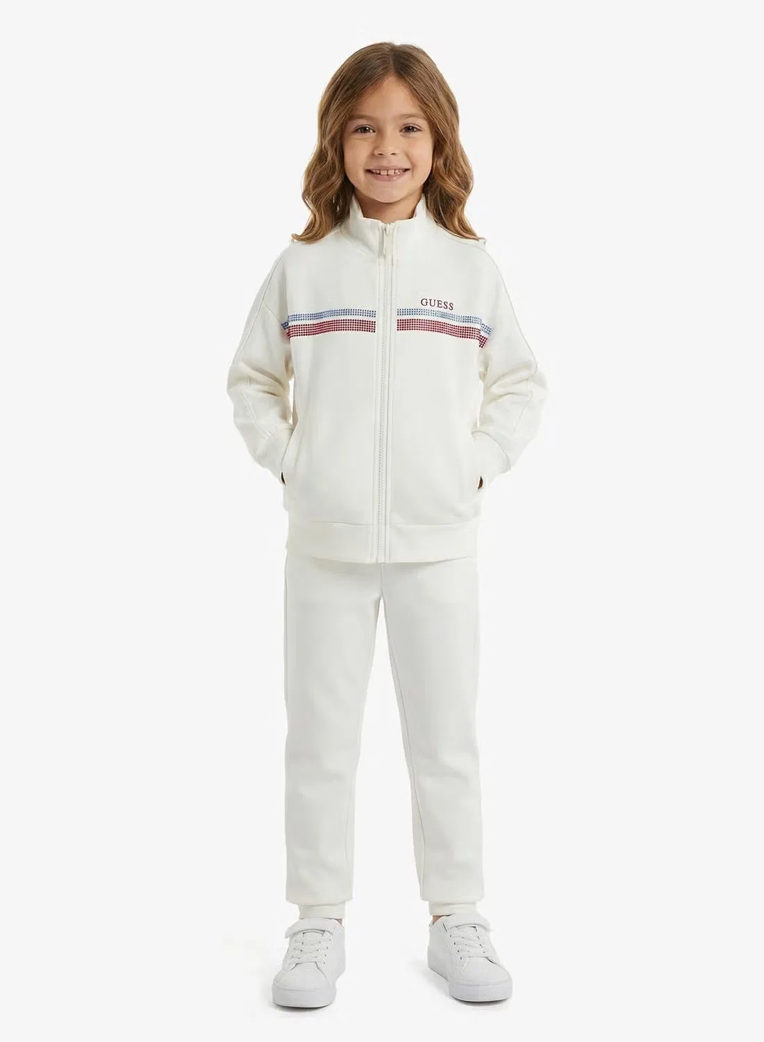 Свитшот на молнии Guess, белый