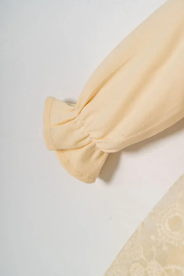 Детское платье для девочек с вышивкой Mevlutluk Miniday Baby, Beige — фото 3