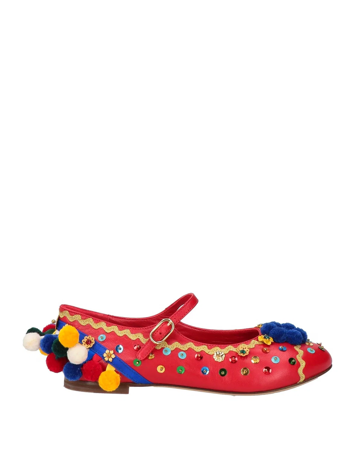 Детские балетки с цветочной аппликацией Dolce&Gabbana, красный