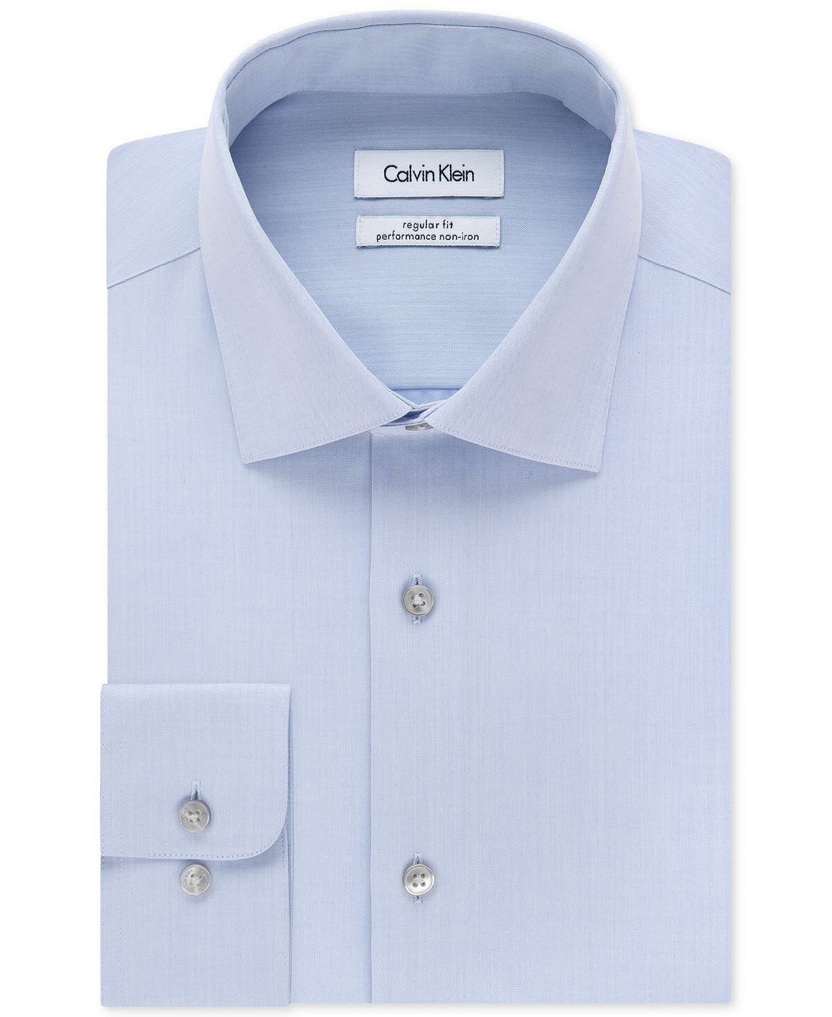 Мужская классическая рубашка calvin klein steel classic-fit non-iron performance с воротником в елочку Calvin Klein, синий — фото 2