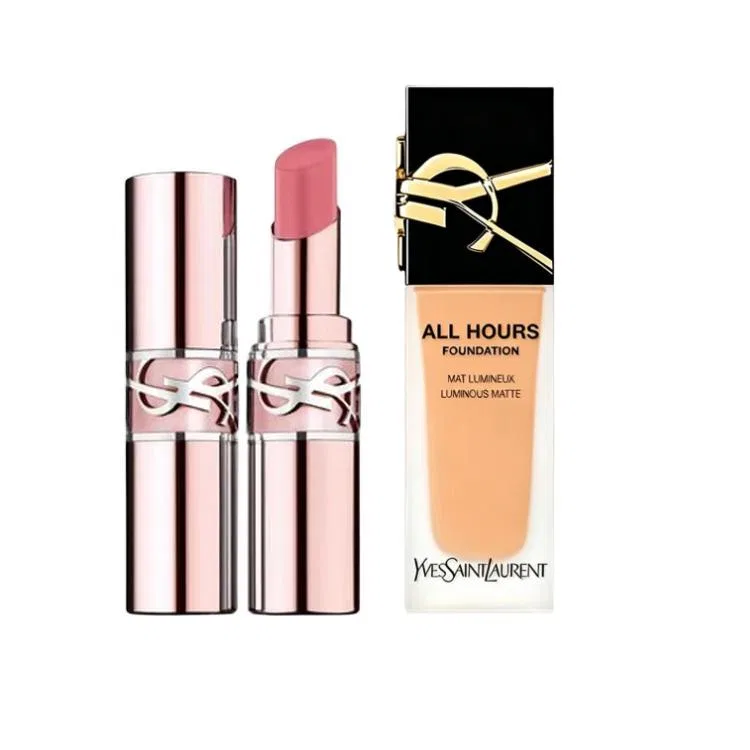 Женский набор косметики с тональным кремом и бальзамом для губ Yves Saint Laurent, #LC2