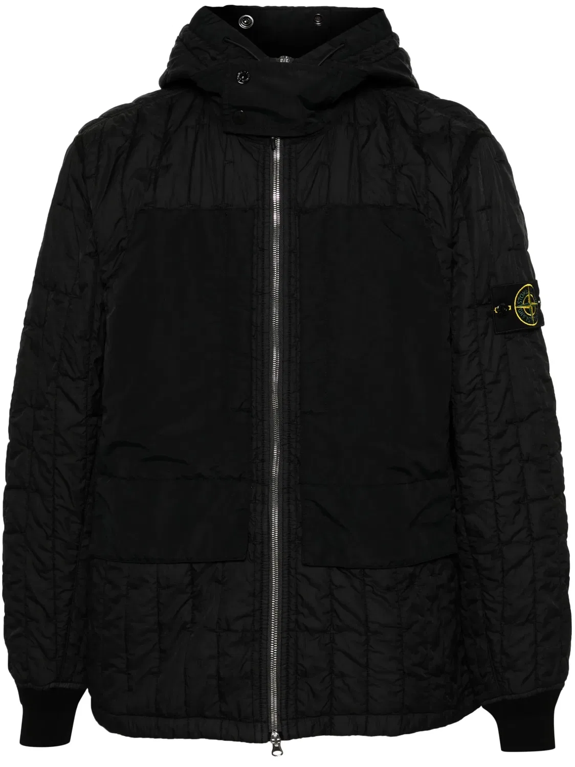 Куртка с фартуком и стеганым покрытием Stone Island, черный