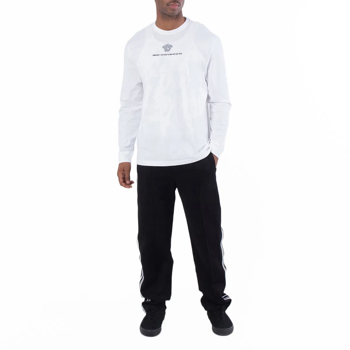 Футболка хлопковая свободного кроя Medusa Milano Cotton T-shirt Versace, Optical White — фото 4