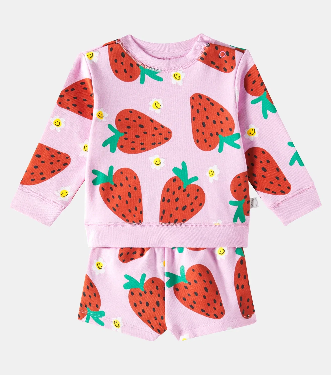 Комплект из хлопковых толстовки и шорт Stella Mccartney Kids, розовый — фото 2