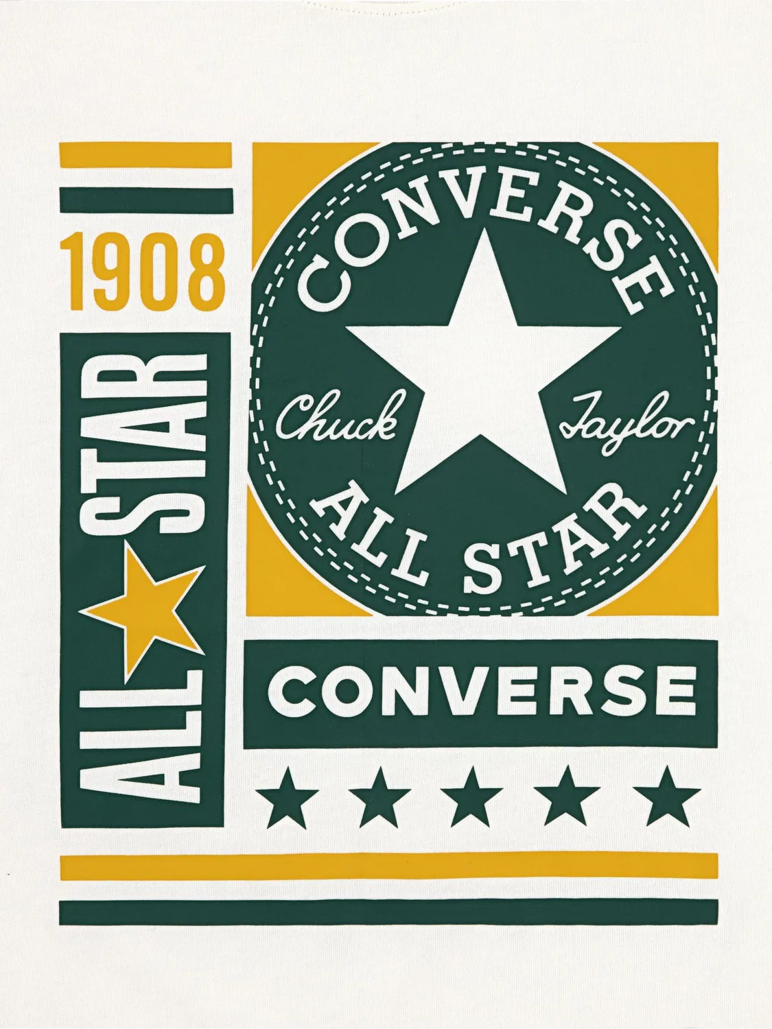Футболка с коротким рукавом Converse Kids, нейтральные цвета — фото 4