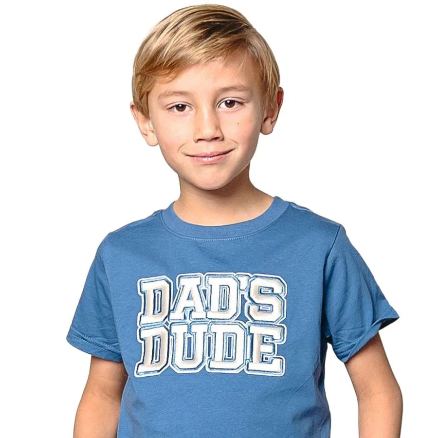 Детская футболка с коротким рукавом с принтом Dad's Dude Patch Sweet Wink, Indigo — фото 3