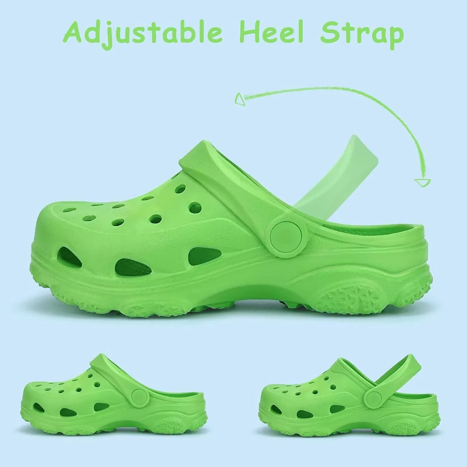 Детские сабо-мюли с закрытым носком Garden Clogs Cofopo, Grass Green — фото 4