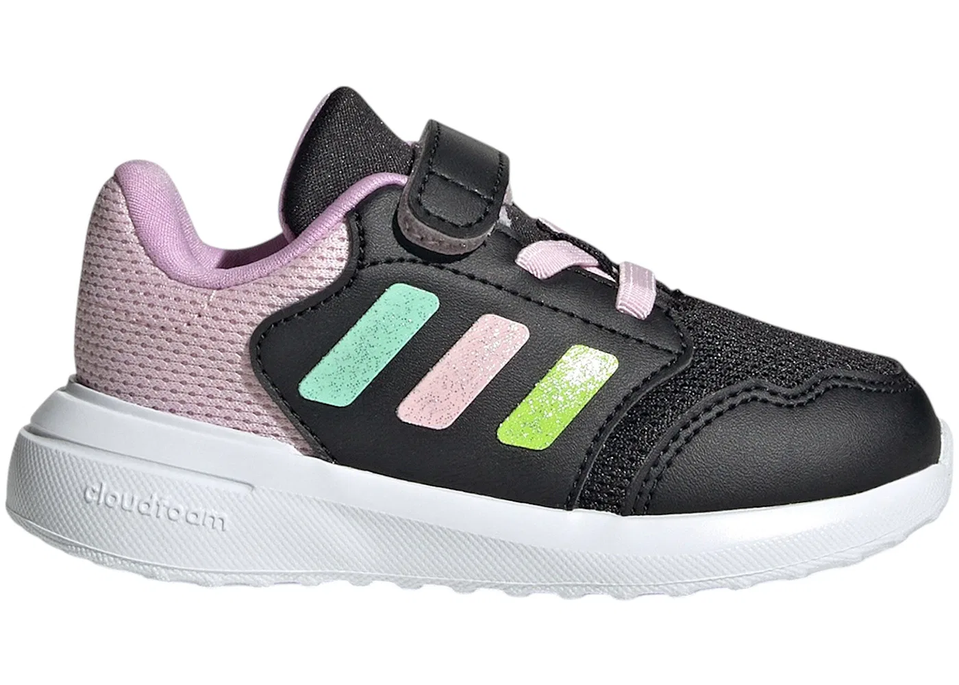 Детские кроссовки для активного отдыха Adidas Tensaur Run 3.0, Core Black Clear Mint Clear Pink