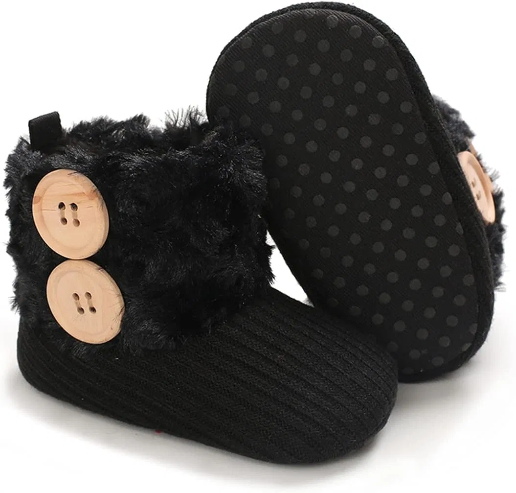 Детские зимние ботинки для девочек с мехом LAFEGEN, Black