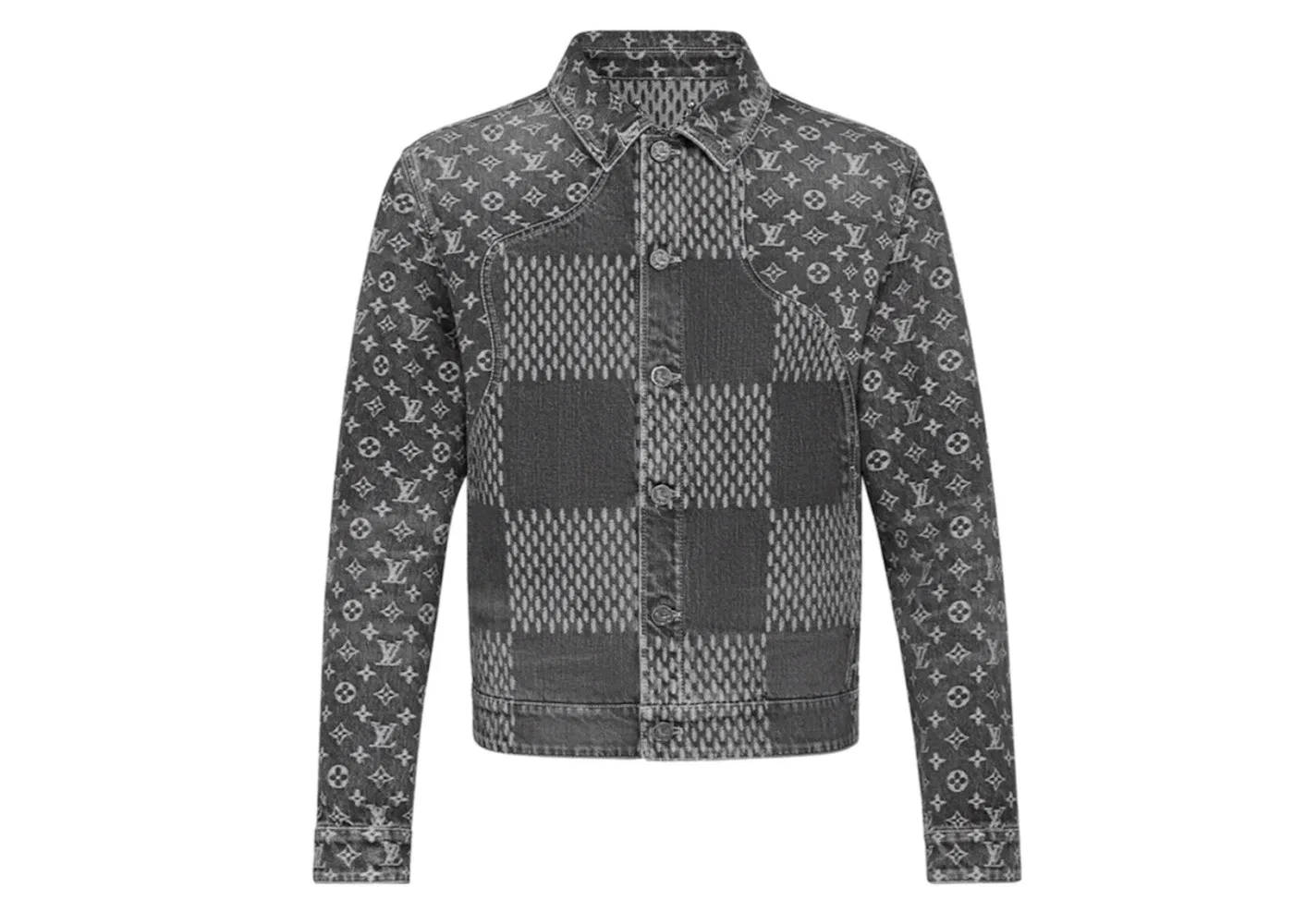 Мужская джинсовая куртка с принтом Denim Jacket Louis Vuitton, Noir
