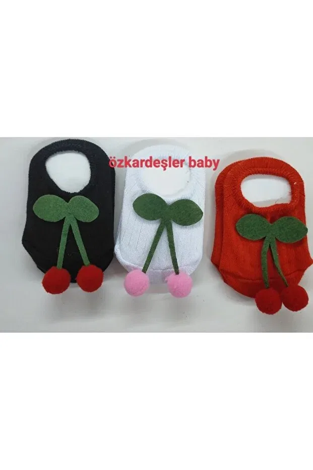 Детские носки для девочек с узором Özkardeşler Baby, Red — фото 3