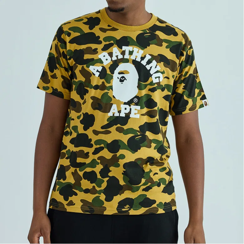 Детская футболка с камуфляжным принтом A BATHING APE, Yellow — фото 4